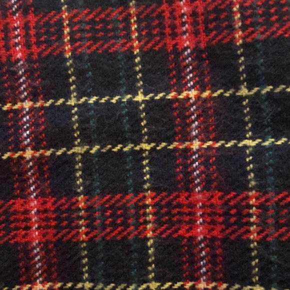 J Crew Scarf red green blue yellow plaid - Picture 2 of 3